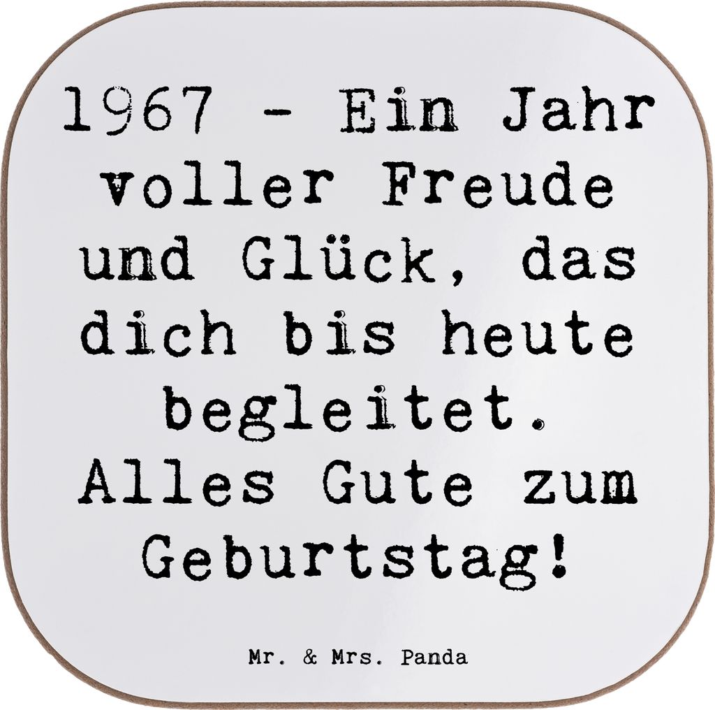 Mr. & Mrs. Panda Untersetzer Spruch 1967 Geburtstag Freude - Weiß - Geschenk, Happy Birthday, Geschenkideen, unvergessliches Jahr, glückliches, T...