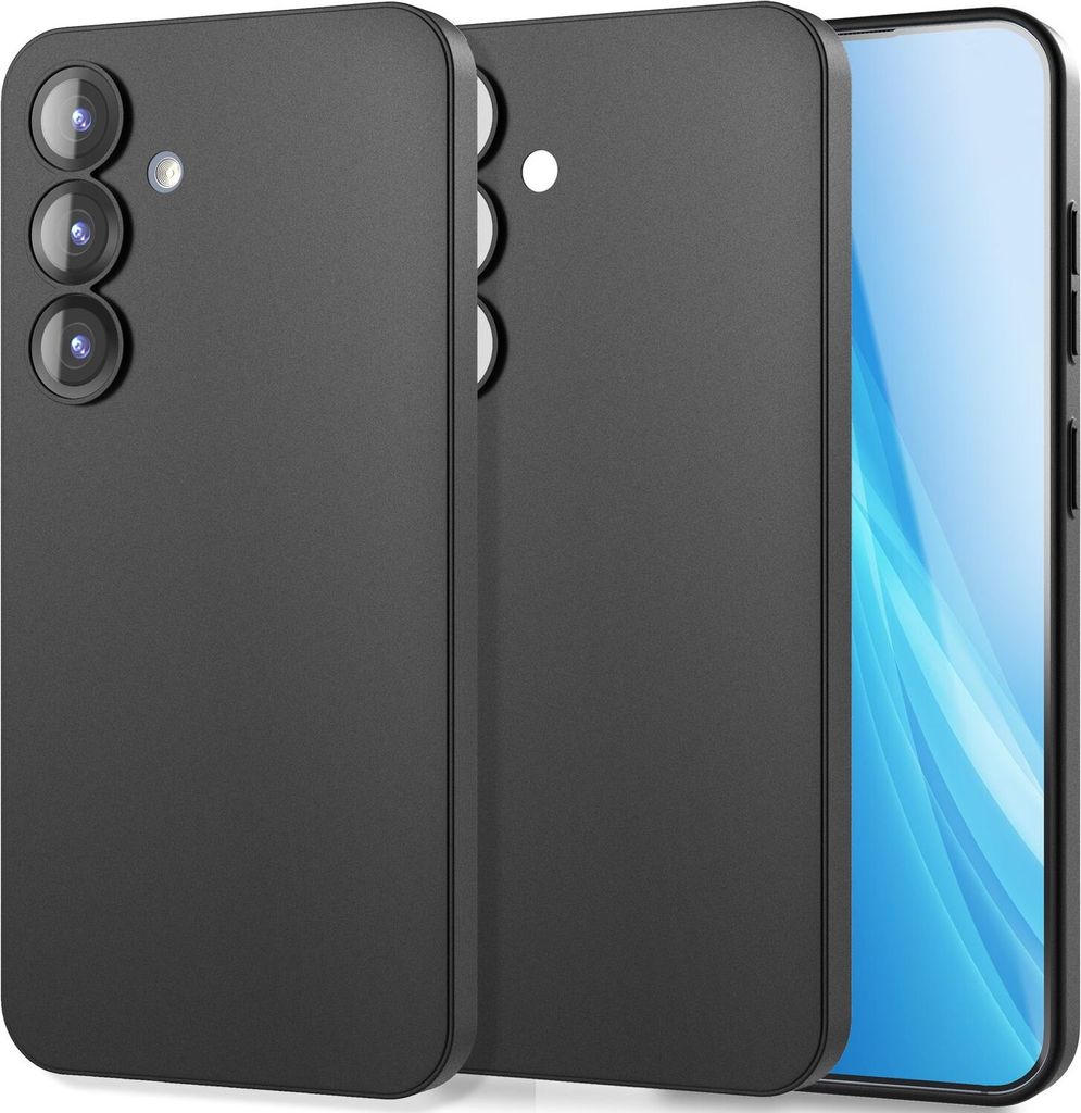 NALIA Ultra Slim Hardcase für Samsung Galaxy S25 Plus – Matt & 0.3mm Dünn – PHANTOM (Hauchdünnes Cover) – Marke aus Berlin – Schwarz Opak