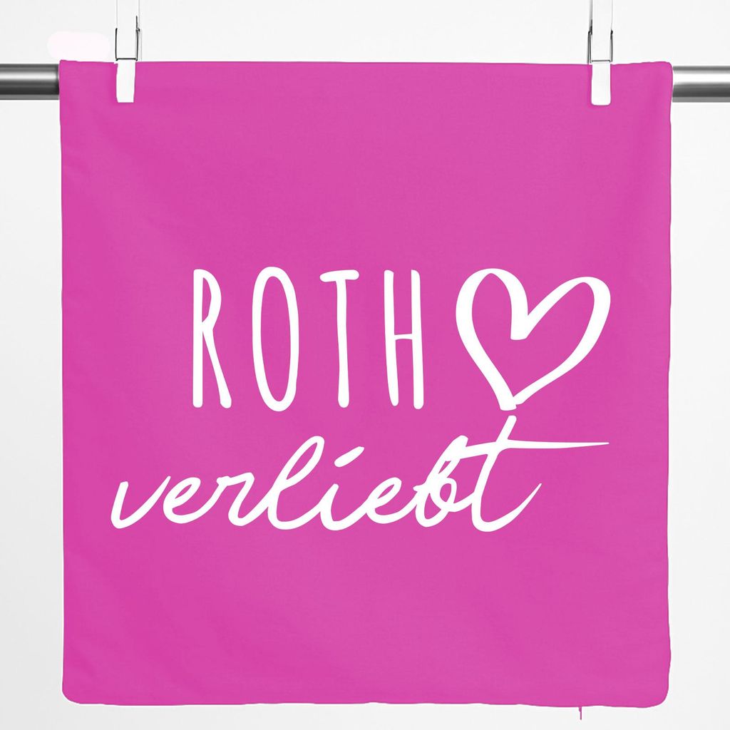 Huuraa Kissenbezug Roth verliebt 40x40cm Fuchsia Baumwolle Dekokissenbezug Geschenkidee