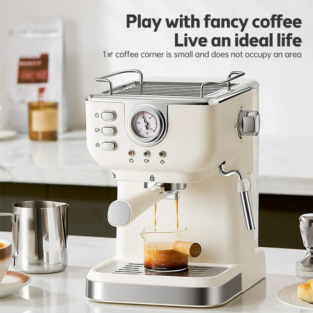 Machine à café automatique cappuccino et latte 20 bars, réservoir 1,5L
