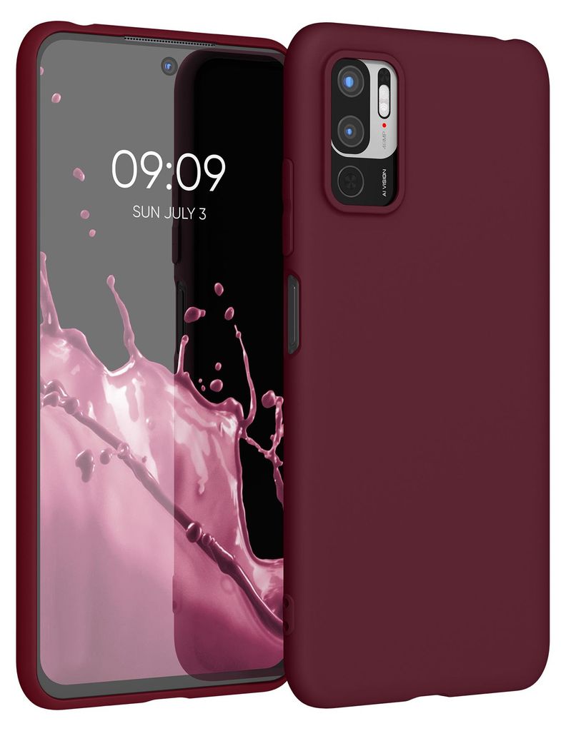 kwmobile Handyhülle für Xiaomi Redmi Note 10 5G Hülle - TPU Case - Kabelloses Laden - Schutzhülle Cover in Bordeaux Violett