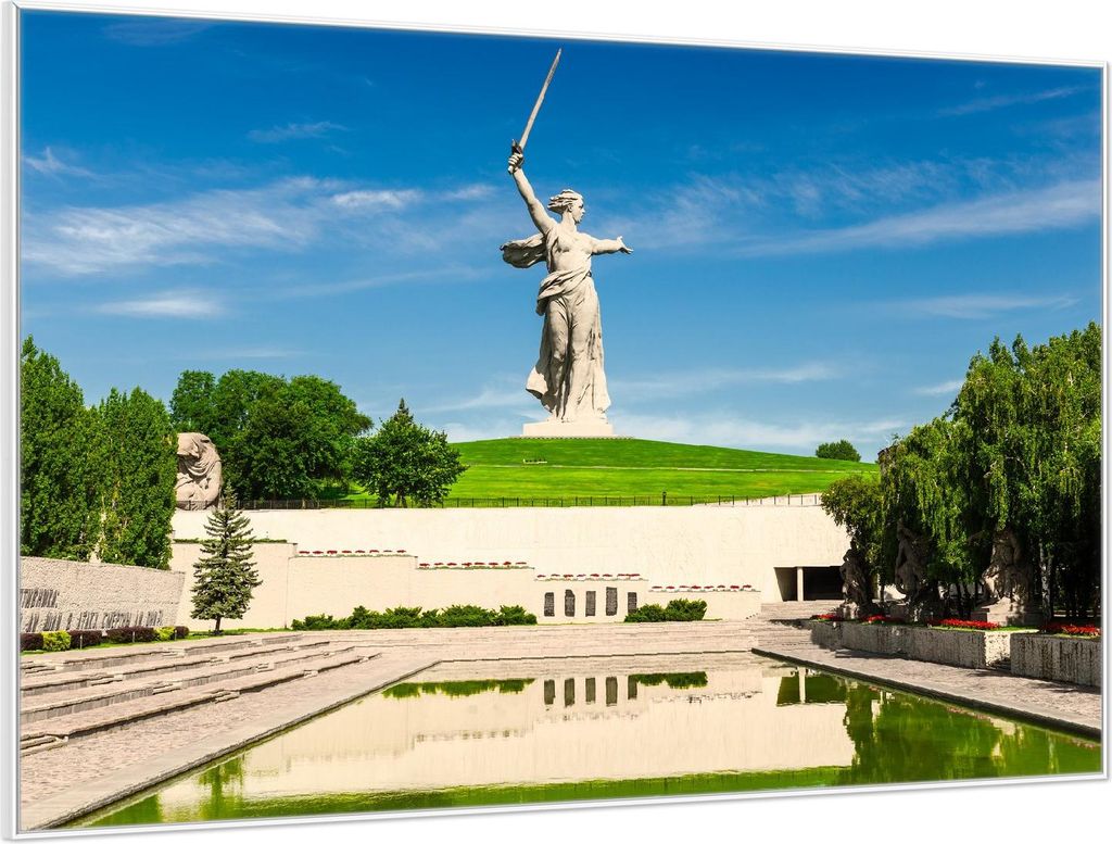 Wallario Wandbild Monument der Entschlossenheit, Größe: 61 x 91,50 cm, Poster mit weißem Aluminiumrahmen