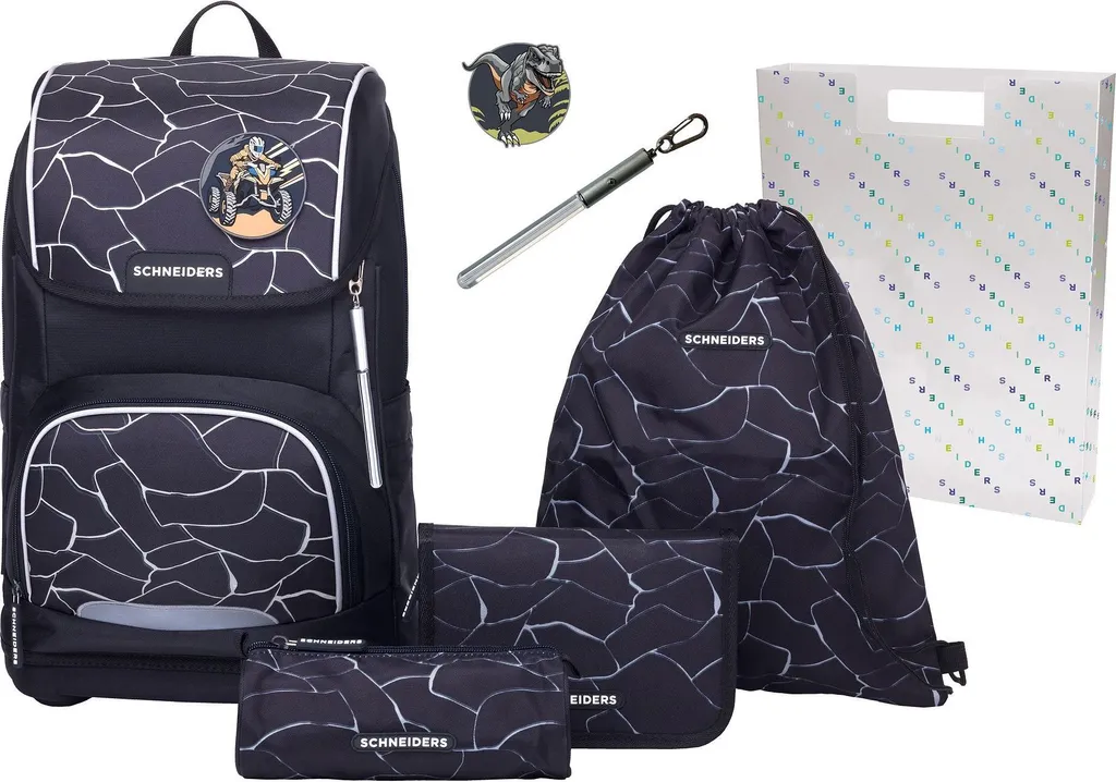 Schneiders Ergoplus 2in1 Schulranzen Set 7 pcs - Dark Hunter noir 22L