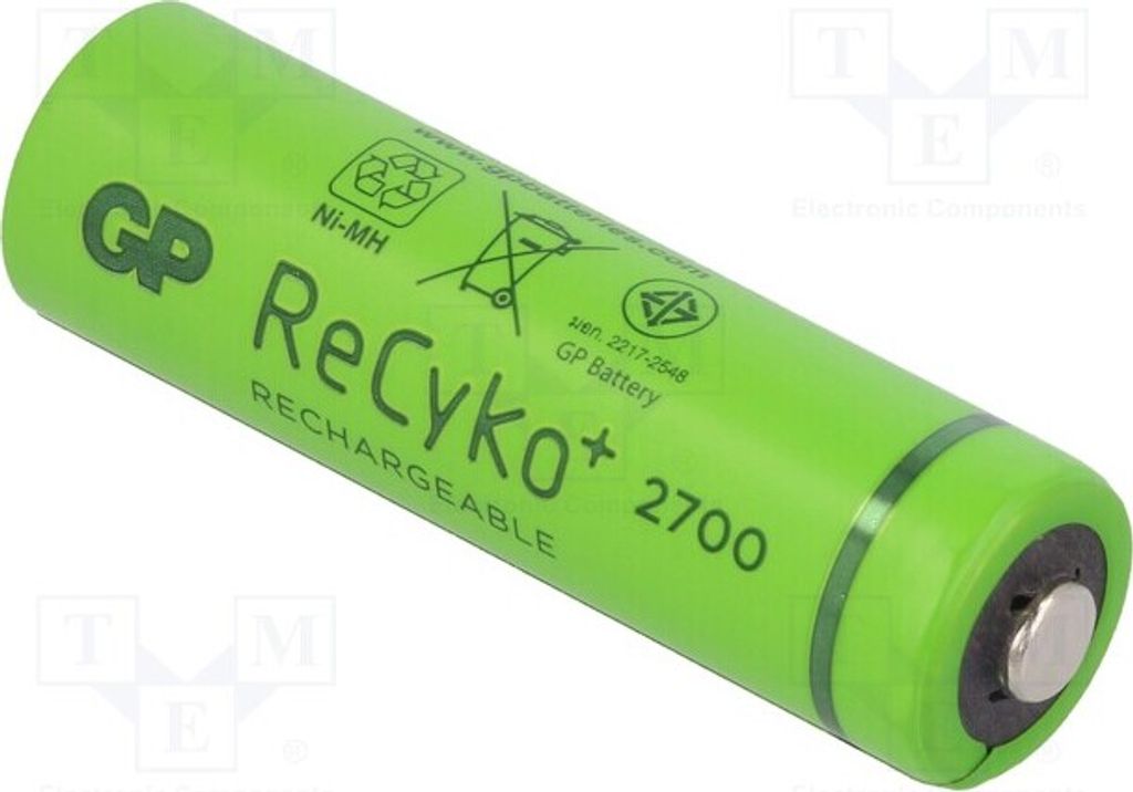 1x Batt: Ni-MH Ø14,5x50,5mm 270mA 270A Aus 2600mAh AA 1,2V