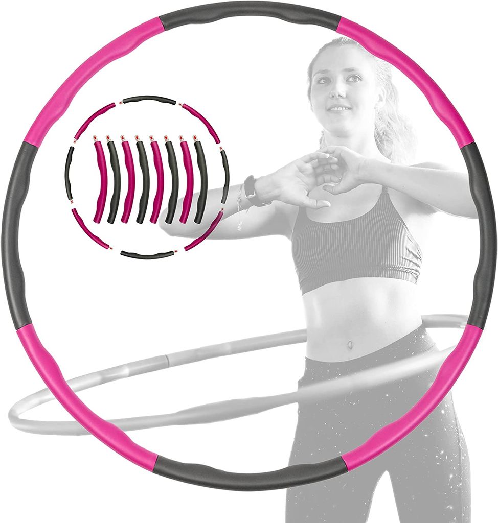 8-teilig Hula Hoop Fitness Reifen Gymnastik 1,0kg Hüftmassage Schaumstoff DE 