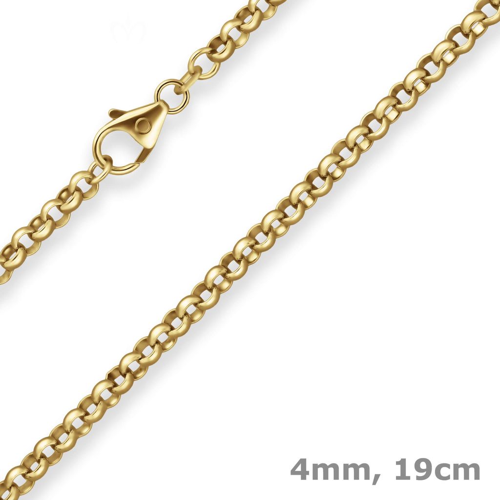 4mm Armband Erbskette Goldarmband Armschmuck aus 585 Gold Gelbgold 19cm