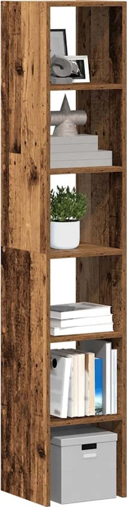 "2026 Promotion" Bücherregale 2 Stk. - Hohe Qualität - Stapelbar Altholz-Optik 30x30x80 cm - Kommoden CC31957