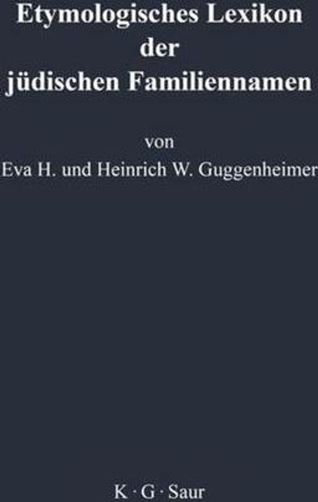 Etymologisches Lexikon der jüdischen Familiennamen