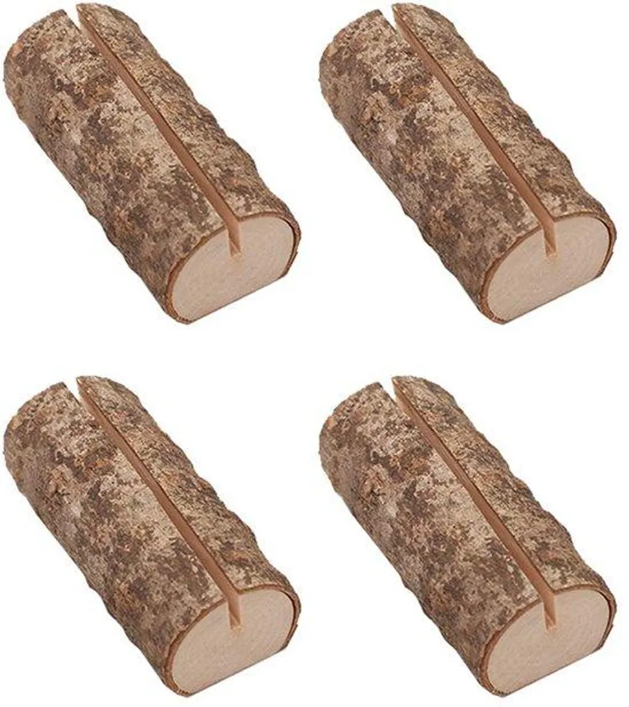 Marque-place de Table en Bois Naturel et Métal, Support Photo Lot de 10