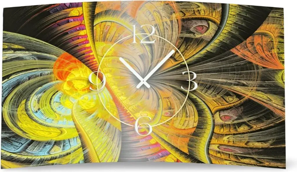 Horloge murale moderne silencieuse au design abstrait et coloré 3D-0143