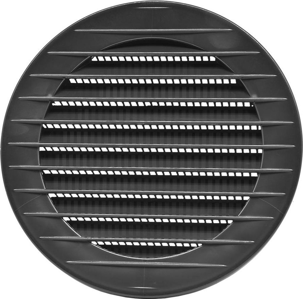 5 runde eingelassene Lüftungsgitter mit Fliegengitter ø100mm ABS Anthrazit