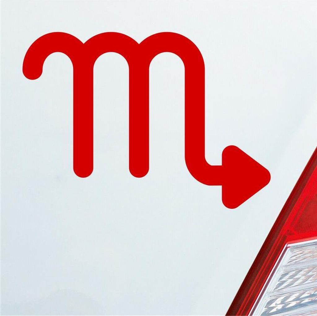 Auto Aufkleber Scorpio Skorpion Sternzeichen Sterne Horoskop 14x10 cm Rot Sticker Heckscheibenaufkleber