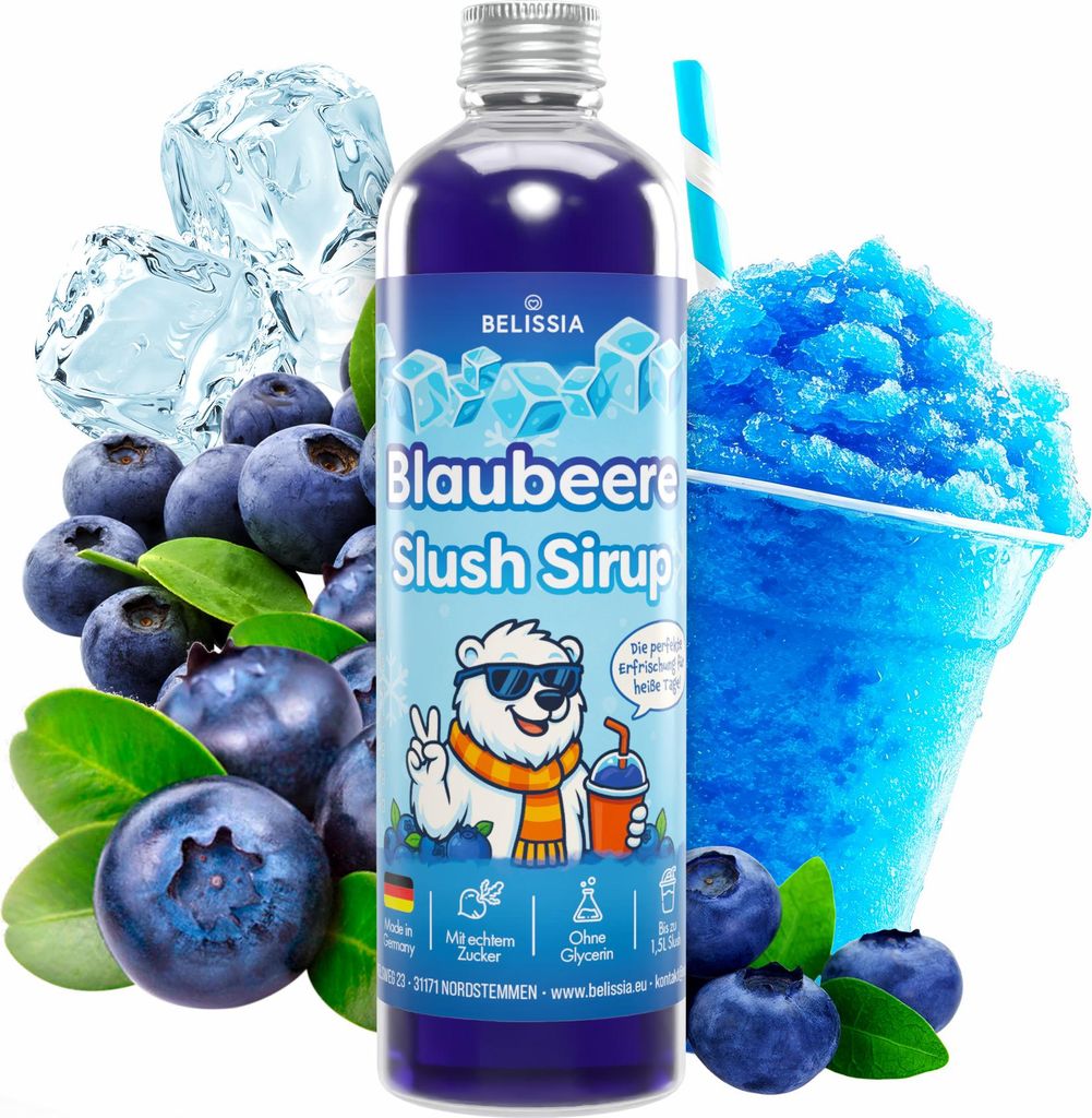 Belissia Slush Eis Sirup 250ml Konzentrat - Blaubeer - sehr Produktbild 