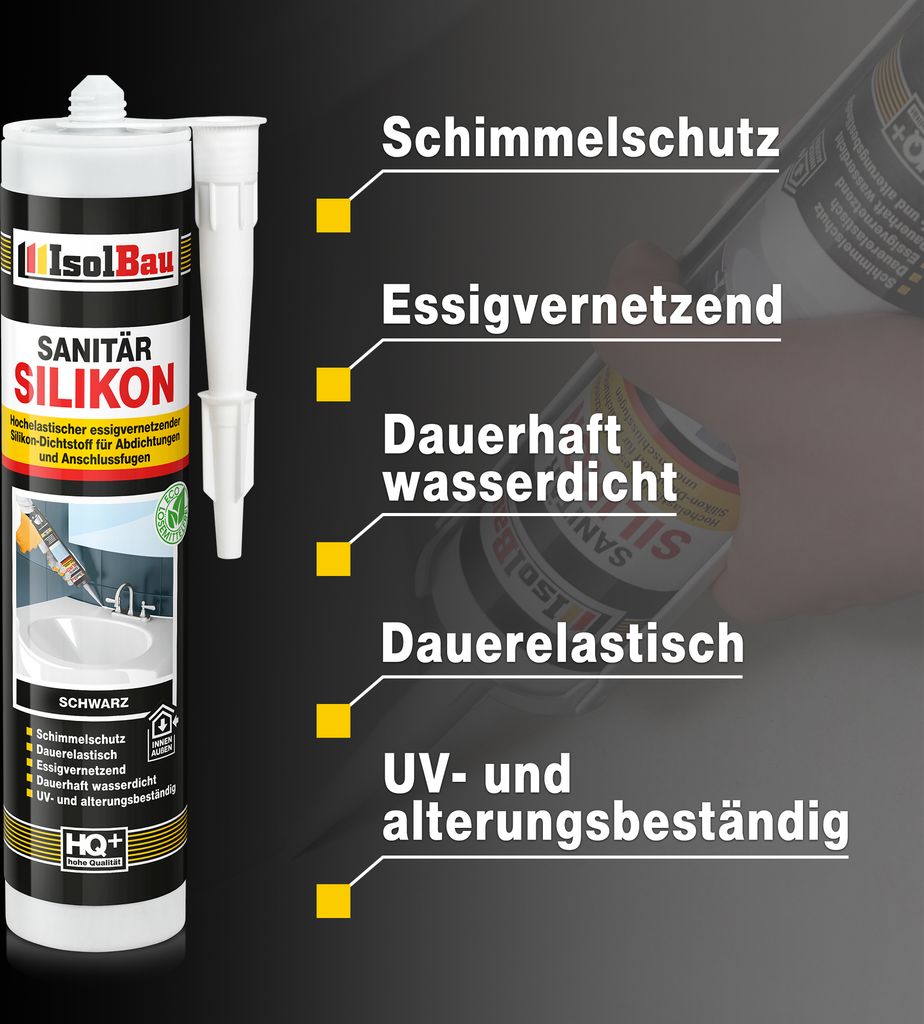 Isolbau Sanitär Silikon 1 x 300 ml Schwarz - Produktbild 
