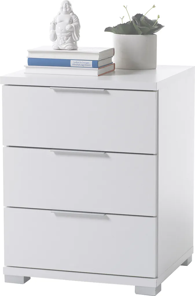 Commode de Nuit Blanche Nelli pour Chambre Adulte - Style Contemporain