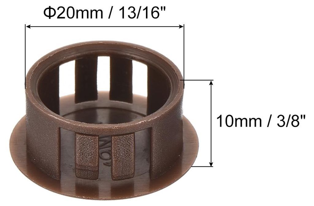 32 Stš¹ck Abdeckstopfen Kunststoff, 20 mm Blindstopfen Endkappen Verschlusskappen Kaffee fš¹r Verriegelungsl?cher, M?bel, Schr?nke