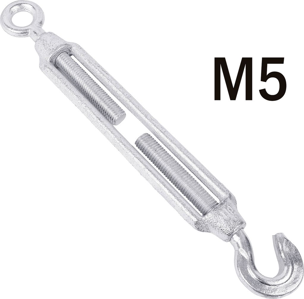 BAUSTER pannschloss Seilspanner Spannschraube Verzinkt Drahtseil 5mm Stahl Haken Öse 5-24mm