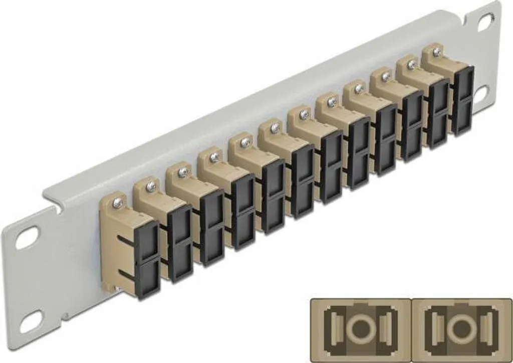 Patch Panel Fibra Ottica Delock 10 pollici SC Duplex 12 Porte Grigio