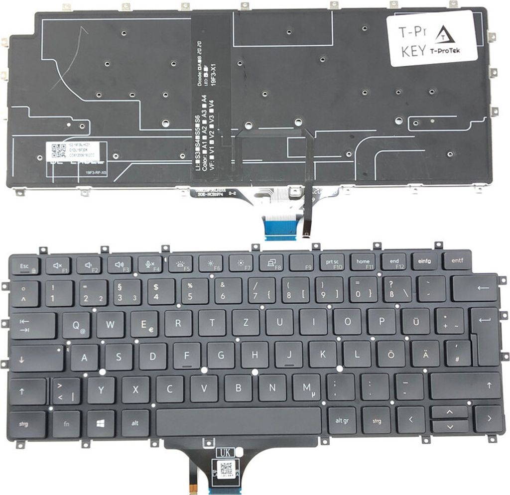 DEUTSCHE - Schwarz Tastatur Keyboard Beleuchtung kompatibel für Dell Latitude 15 9510