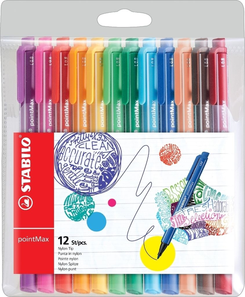 Stabilo - Filt Stift Pointmax 488/12 M 12st Assorti | Endui a 12 Stück | 5 Stücke