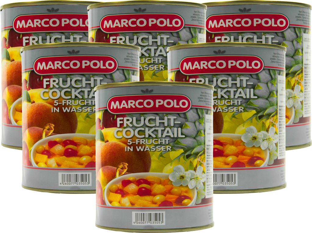 Food-United 5-Frucht-Cocktail in Wasser 6 Dosen Füllmenge Produktbild 