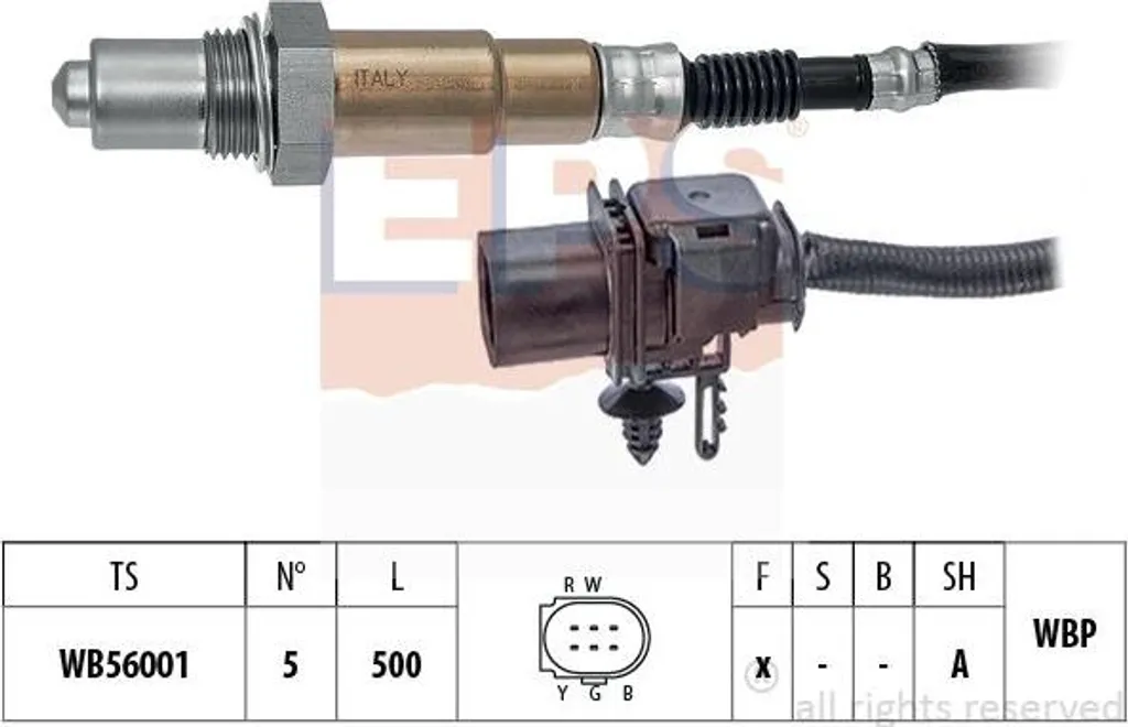 Sonda Lambda EPS 1.998.406 OE 1606604280 per Volvo, Transit, Jumper