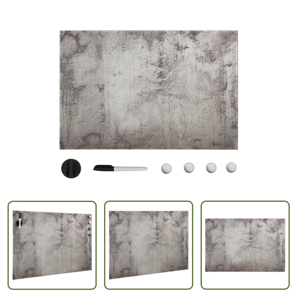 The Living Store Magnettafel Wandmontage Glas 60x40 cm