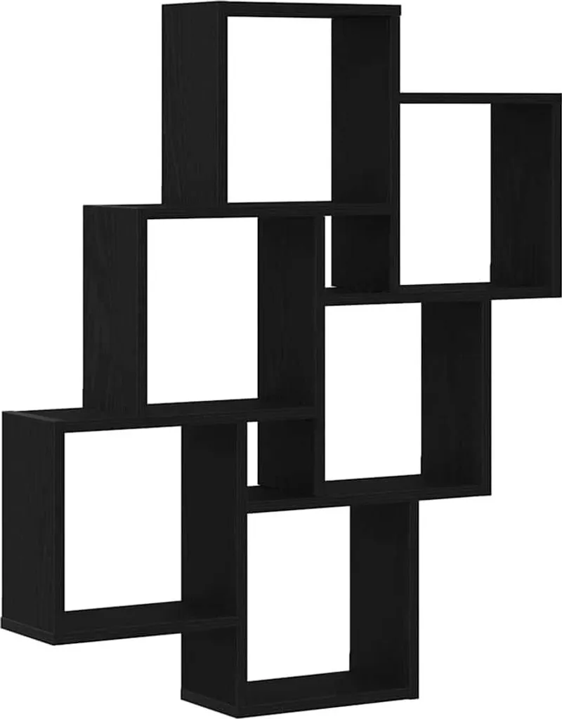 Scaffale a muro nero effetto rovere 78 x 15 x 93 cm Materiale ligneo