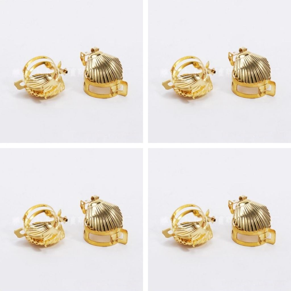INF 4er Set Automatische Kerzenlöscher mit Muschelabdeckung, Metall Dochtlöscher Gold