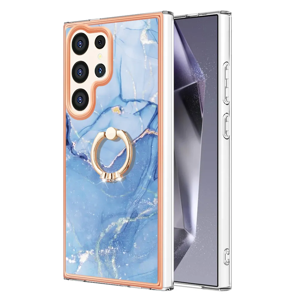 Custodia Samsung S25 Ultra Blu con Anello - Protezione Silicone Antiurto - 2