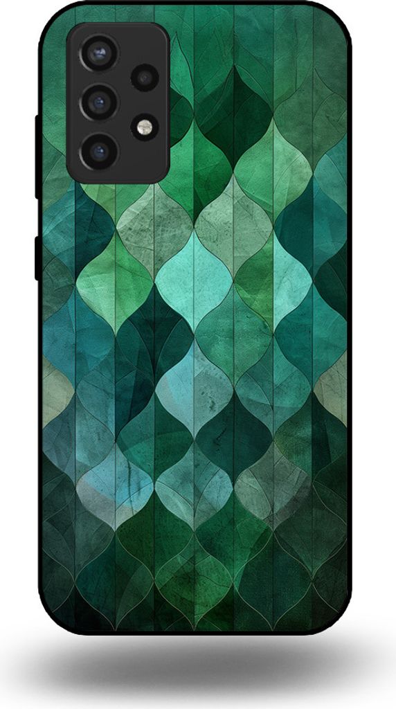 Smartphonica Handyhülle passend für Samsung Galaxy A72 mit grünem Blätterdruck - TPU Backcover Hülle grünes Blattdesign - Grün