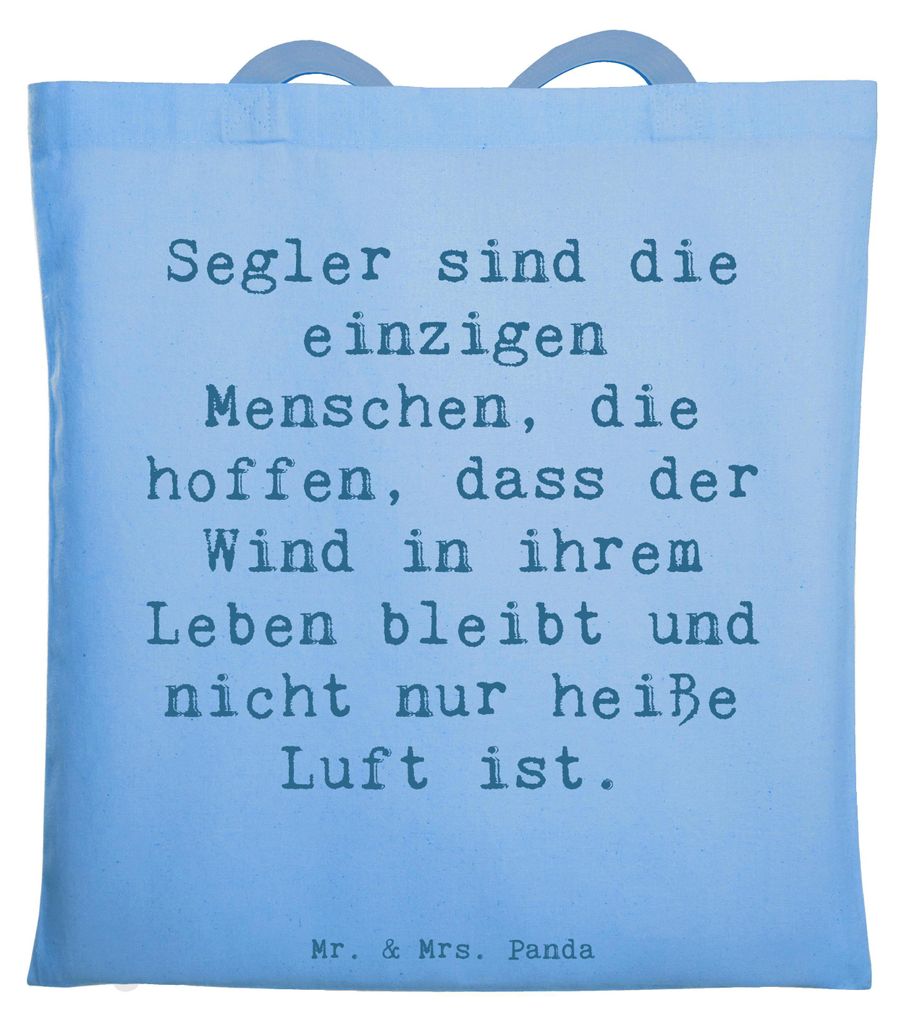 Mr. & Mrs. Panda Beutel Spruch Segeln Lebenswind - Sky Blue Produktbild 