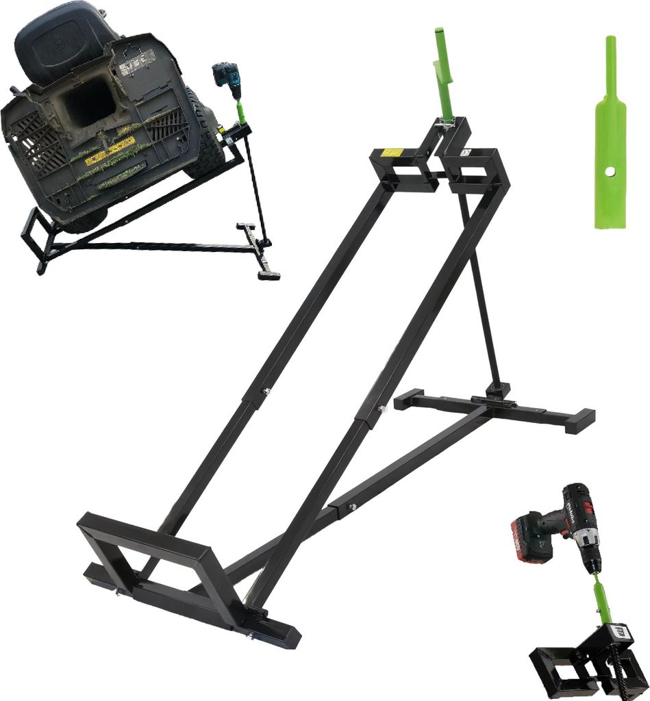 Rasentraktorheber 400 kg Tragkraft Akkuschrauber-Adapter, Produktbild 