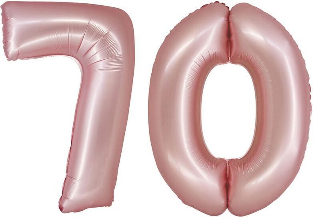 XL Folienballon roségold rosa Zahl 70