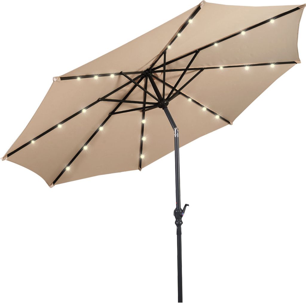 COSTWAY Ombrellone da 300 cm con illuminazione solare a LED Immagine del prodotto 