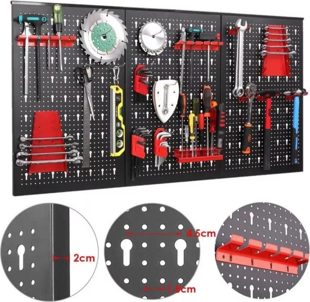 Fini le désordre avec ce panneau mural pour outils en métal 120 x 60 cm
