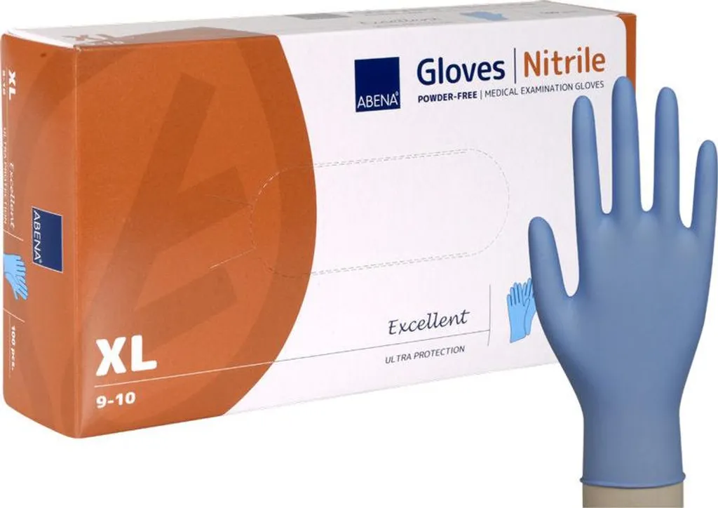 ABENA Excellent Guanti Nitrile Blu XL 100 pz - Dispositivo Medico CAT III
