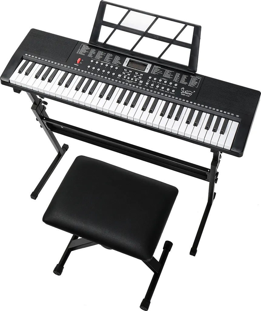 FCH 61 touches E Keyboard Piano électronique complet noir avec support - 3