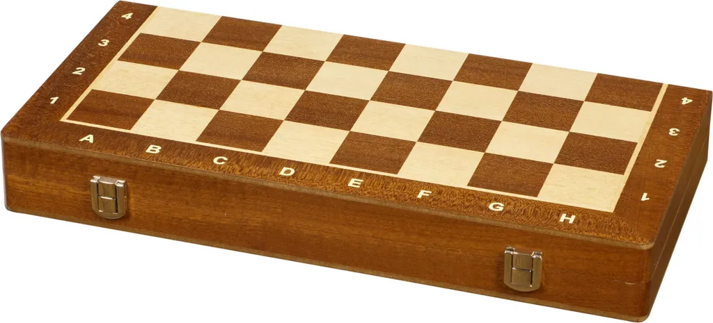 Coffret pour rangement pièces échecs Staunton taille 6 acajou et érable