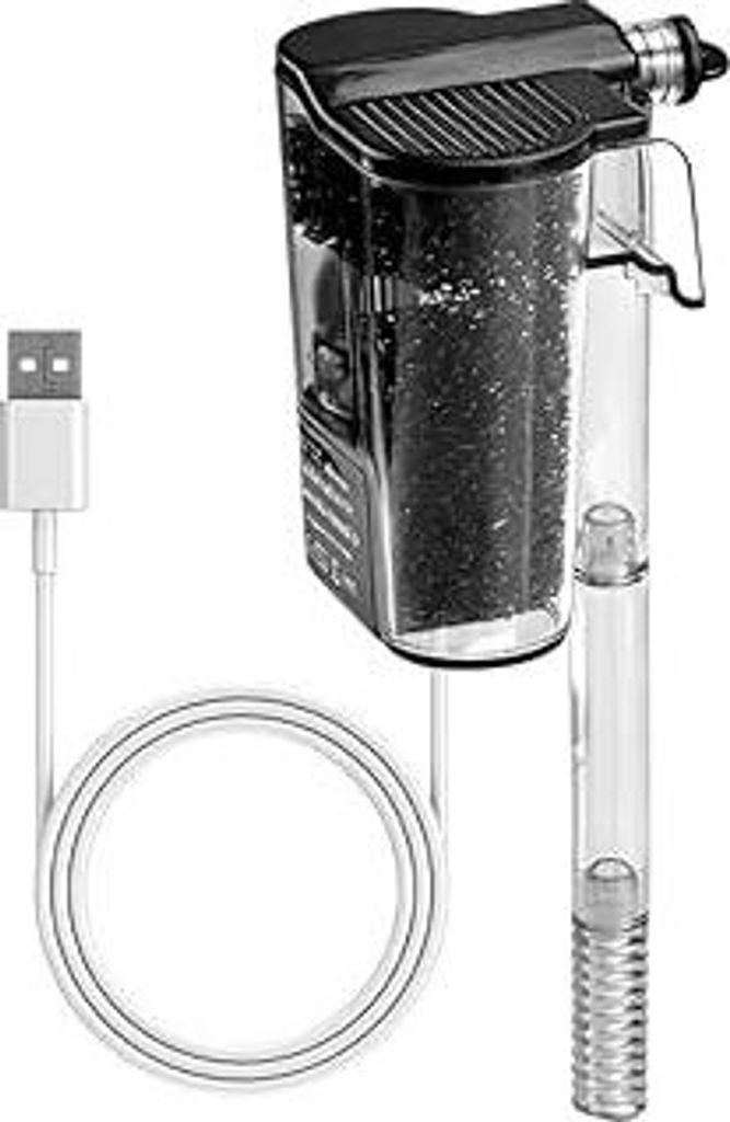 Aquarium-Außenfilter 250 l/h, DC 5V 2,5 W Leiser Slim Aquarium Filter, Hängend Externer-Filter mit einstellbarer Durchfluss für 5-Gallonen-Mini-...