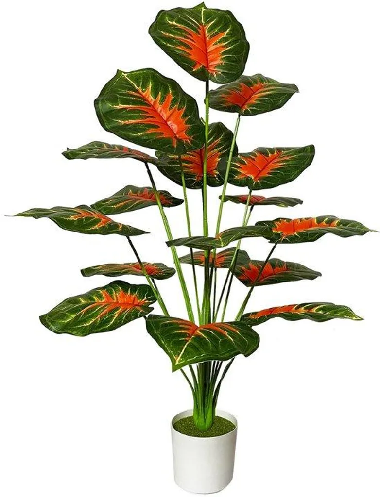Déco Salon : Grand Palmier Artificiel 75 cm Rouge et Vert sans Entretien