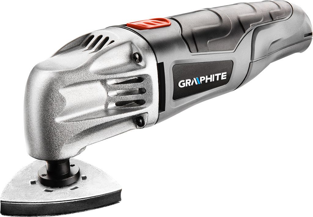 GRAPHITE Mehrzweckgerät 180 W, Oszillation 20 000 min−¹, Oszillationswinkel 2,8°, Gestell 80x80x80 mm, Masse 1,35 kg, Zubehör: Arbeitsendstü...