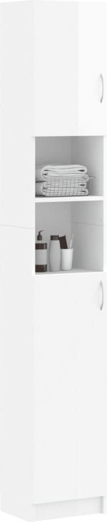 vidaXL Szafka łazienkowa biały wysoki połysk 32x25,5x190 cm Zdjęcie produktu 11