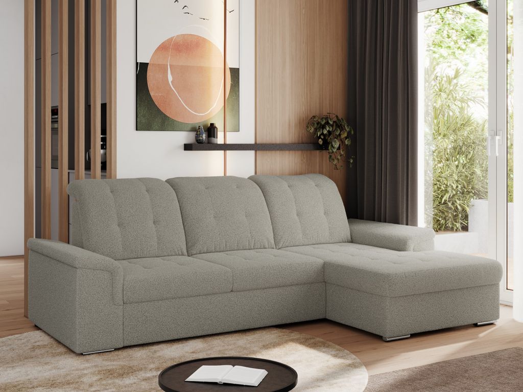 MKS MEBLE Sofa mit Schlaffunktion - Ecksofa mit Schlaffunktion und Bettkasten - Sofa 3 Sitzer - Schlafsofa - Couch - Schlafsofa mit Bettkasten - Ma...