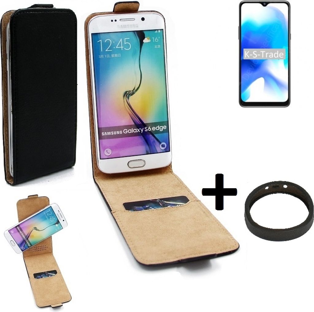 K-S-Trade TOP SET Handyhülle kompatibel mit Blackview A80s 360° Flipstyle Schutzhülle Smartphone Tasche schwarz + TPU Bumper, Case Hülle Flip