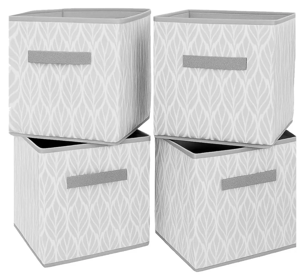 Fini le désordre avec ce lot de 4 boîtes de rangement grises 25x25x25 cm