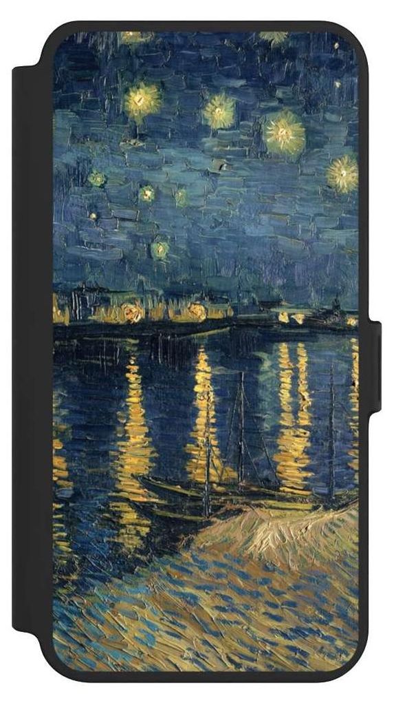 NIVOCASE Klapphülle für Samsung Galaxy S25+ Handyhülle aus Kunst Leder NIVOflip schwarz Kunst Malerei