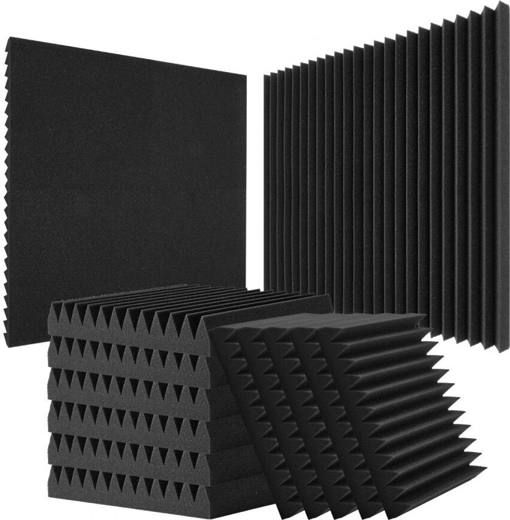 Akustikschaumstoffplatten 50er-Set 30x30x5cm - Akustikpaneele für optimale Schalldämmung - Schallschutz für Wohnräume und Aufnahmestudios