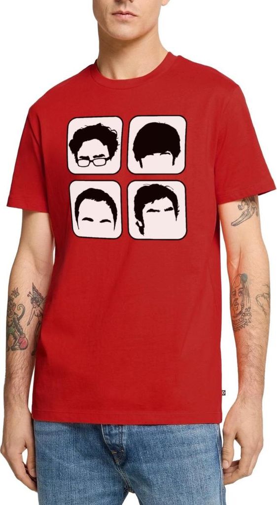 Spreadshirt The Big Bang Theory Frisuren Köpfe Team TBBT Männer Premium T-Shirt, 3XL, Rot