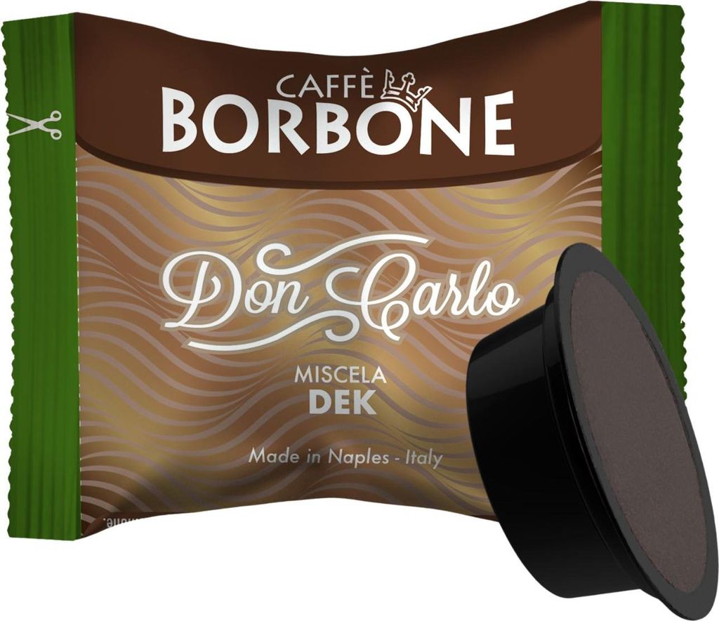 Caffè Borbone Don Carlo Dek Entkoffeinierte Mischung - 50 Kapseln - Kompatibel mit Lavazza * A Modo Mio * Haushalts-Espressomaschinen
